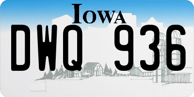 IA license plate DWQ936