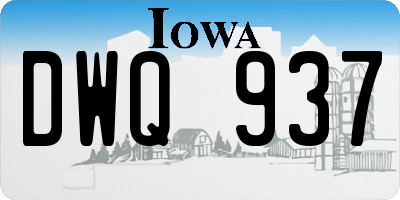 IA license plate DWQ937