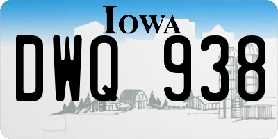 IA license plate DWQ938