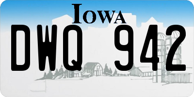 IA license plate DWQ942