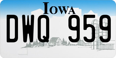 IA license plate DWQ959