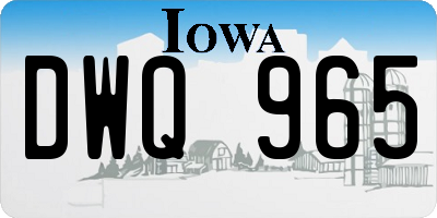 IA license plate DWQ965