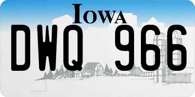 IA license plate DWQ966