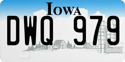 IA license plate DWQ979