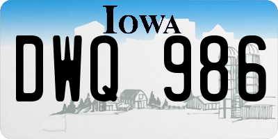 IA license plate DWQ986