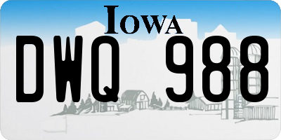 IA license plate DWQ988