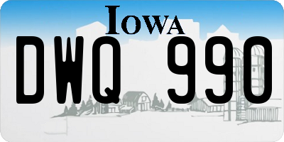 IA license plate DWQ990