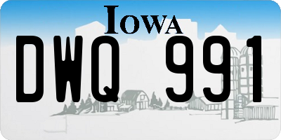 IA license plate DWQ991