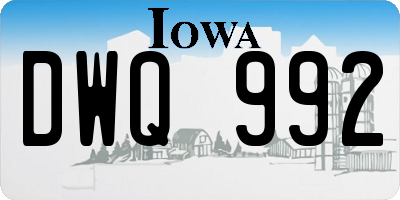 IA license plate DWQ992