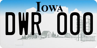 IA license plate DWR000
