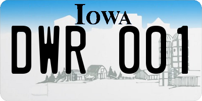 IA license plate DWR001