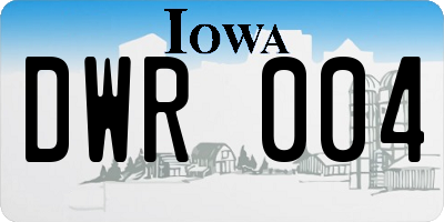 IA license plate DWR004