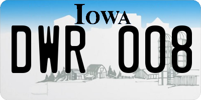 IA license plate DWR008