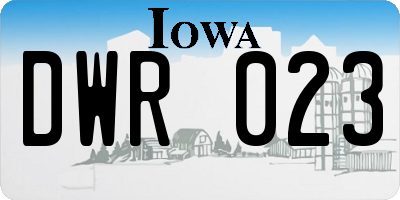 IA license plate DWR023