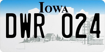 IA license plate DWR024