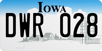 IA license plate DWR028