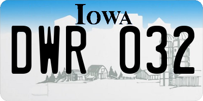IA license plate DWR032