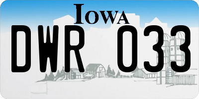 IA license plate DWR033