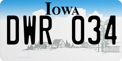 IA license plate DWR034