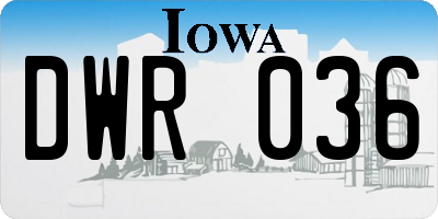 IA license plate DWR036