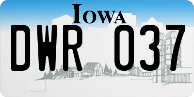 IA license plate DWR037