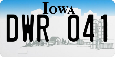 IA license plate DWR041