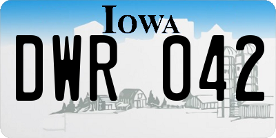 IA license plate DWR042