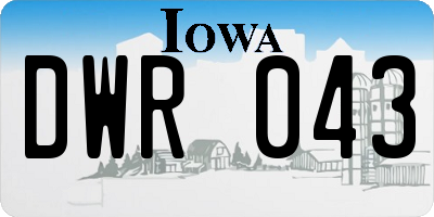 IA license plate DWR043