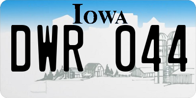 IA license plate DWR044