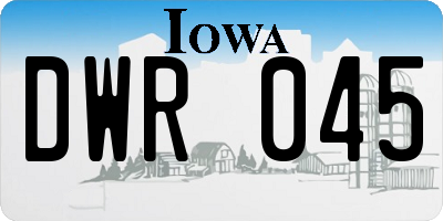 IA license plate DWR045