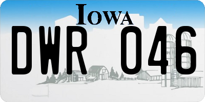 IA license plate DWR046