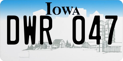 IA license plate DWR047