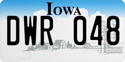 IA license plate DWR048