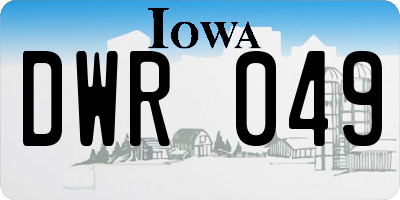IA license plate DWR049