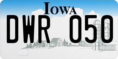 IA license plate DWR050