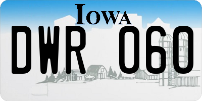 IA license plate DWR060