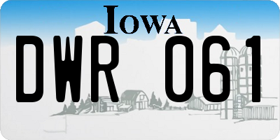 IA license plate DWR061