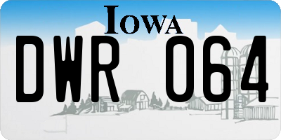 IA license plate DWR064