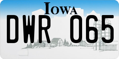 IA license plate DWR065