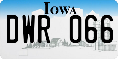 IA license plate DWR066