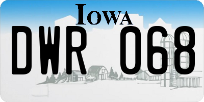 IA license plate DWR068