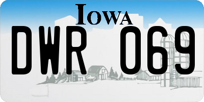 IA license plate DWR069