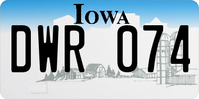 IA license plate DWR074