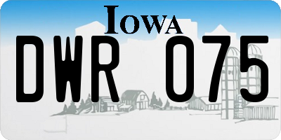IA license plate DWR075