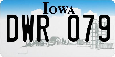 IA license plate DWR079