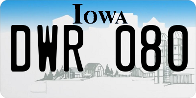 IA license plate DWR080