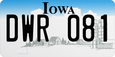 IA license plate DWR081