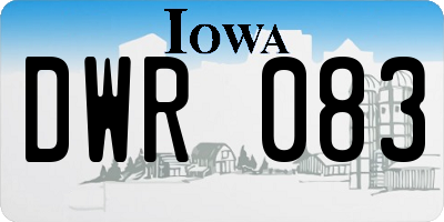 IA license plate DWR083