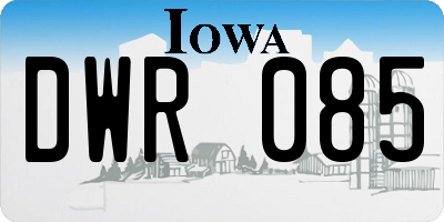IA license plate DWR085