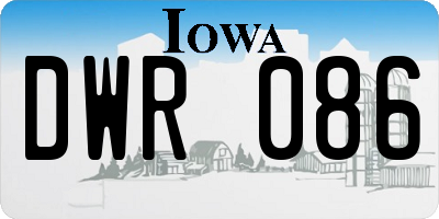 IA license plate DWR086